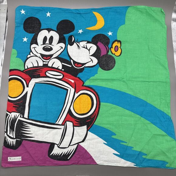 Mickey & Co. Vintage Mickey Minnie Mouse Scarf Bandana JG Hook Cotton 25" Square - Picture 8 of 8